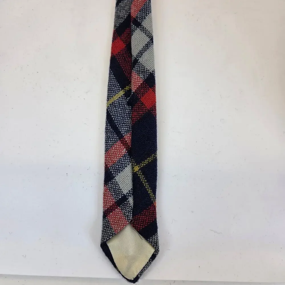 Vintage Vaux Hall Fashioned Elegance Wide Plaid Tweed Necktie 55